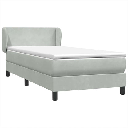 Boxspringbett mit Matratze Hellgrau 90x220 cm Samt