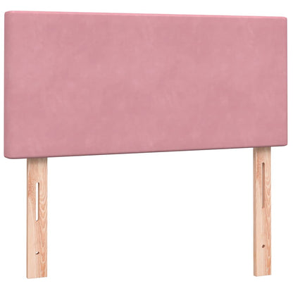 vidaXL Boxspringbett mit Matratze Rosa 90x220 cm Samt