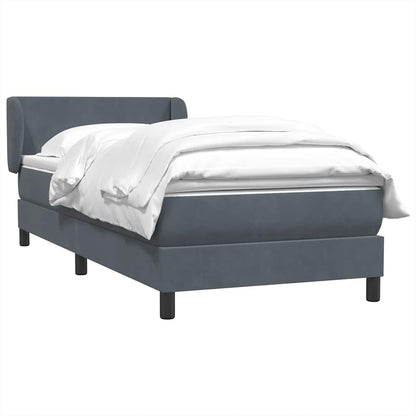 vidaXL Lit boxspring avec matelas Gris foncé 100x220 cm Velours