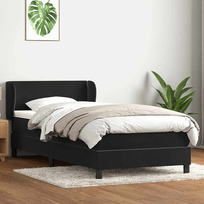 vidaXL Boxspringbett mit Matratze Schwarz 100x220 cm Samt