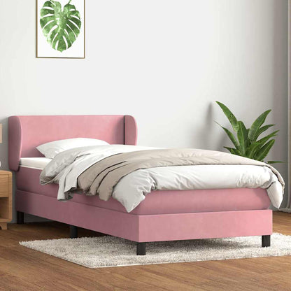 vidaXL Lit boxspring avec matelas rose 100x220 cm velours