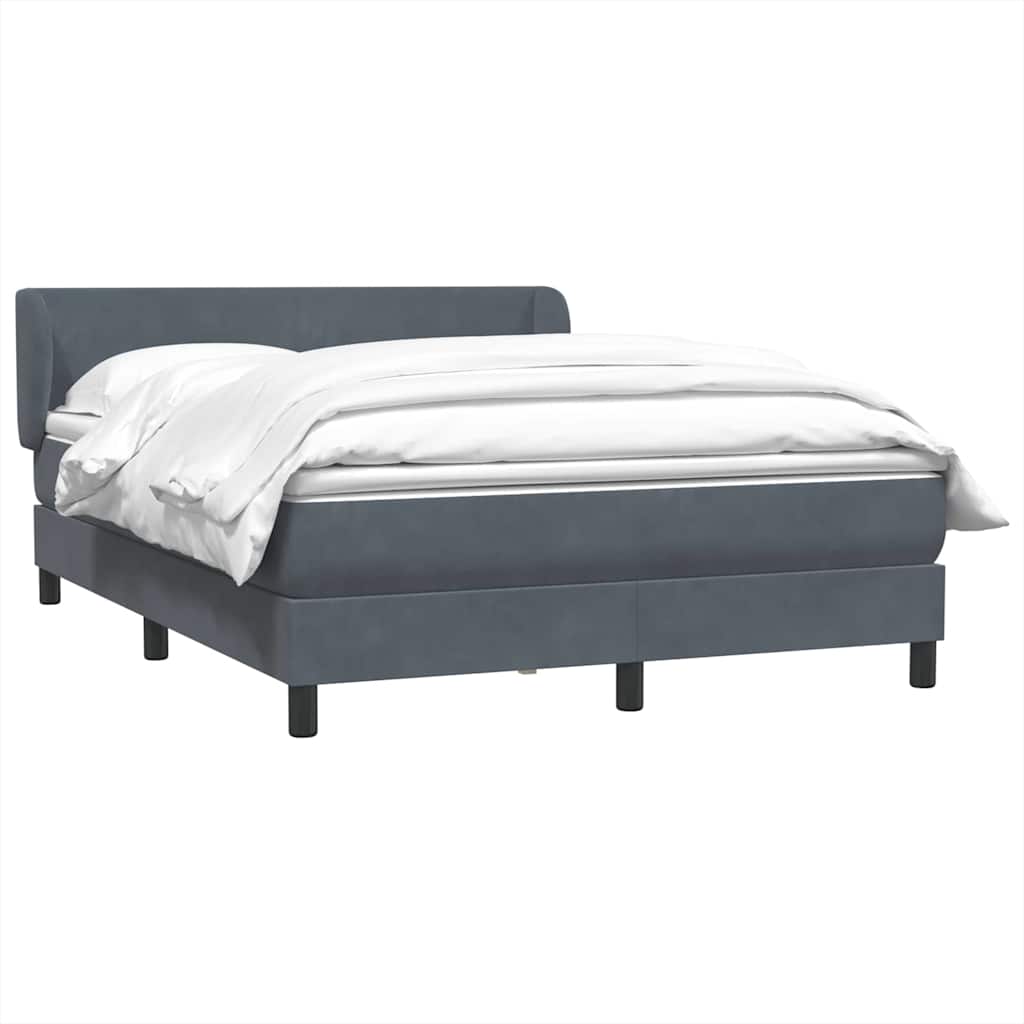 vidaXL Lit coffre avec matelas Gris foncé 140x220 cm Velours