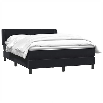vidaXL Boxspringbett mit Matratze Schwarz 140x220 cm Samt