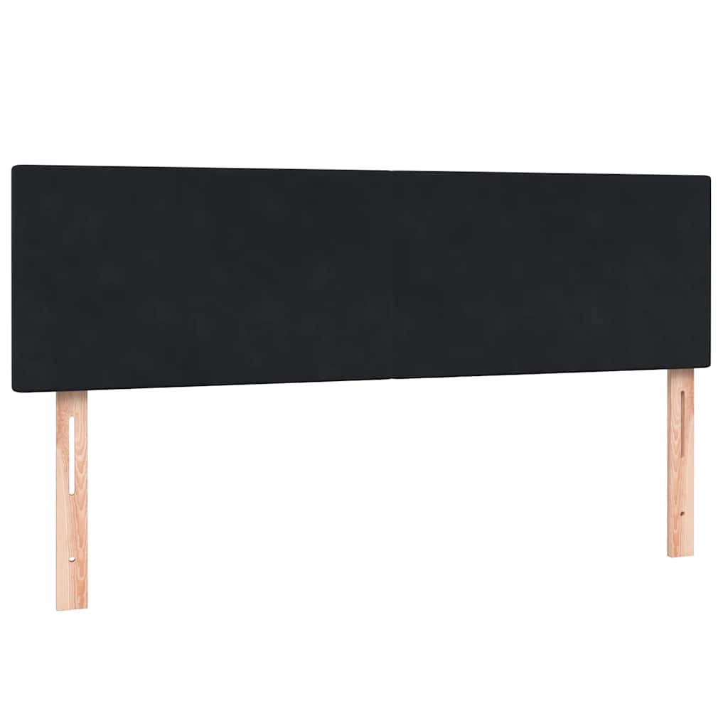 vidaXL Boxspringbett mit Matratze Schwarz 140x220 cm Samt