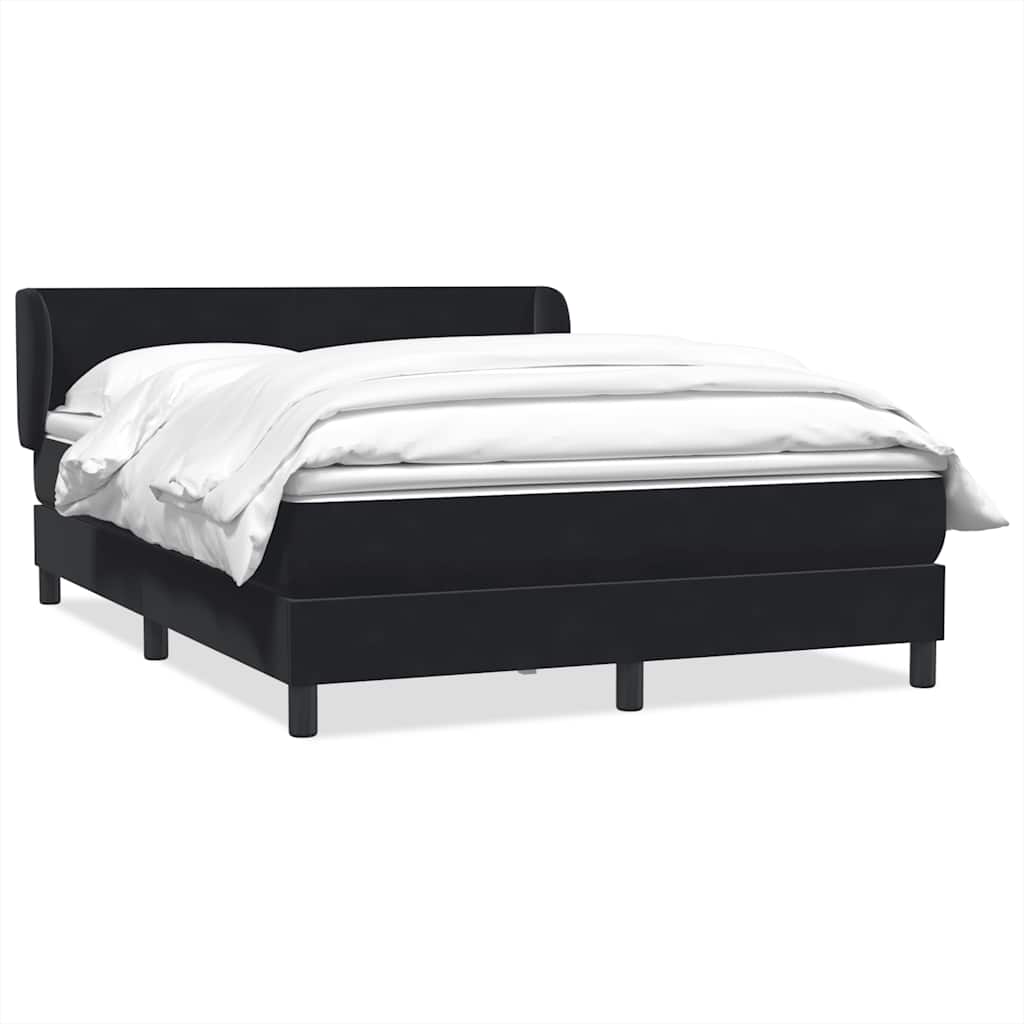vidaXL Boxspringbett mit Matratze Schwarz 140x220 cm Samt