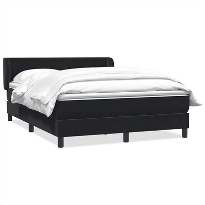 vidaXL Boxspringbett mit Matratze Schwarz 140x220 cm Samt