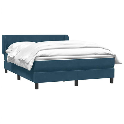vidaXL Lit continental avec matelas Bleu foncé 140x220 cm Velours