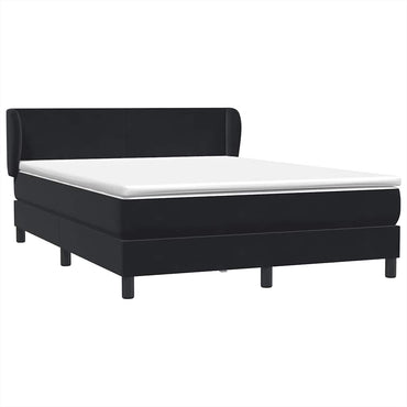 vidaXL Boxspringbett mit Matratze Schwarz 160x220 cm Samt