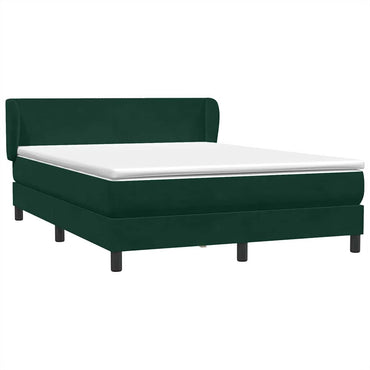 vidaXL Boxspringbett mit Matratze Dunkelgrün 160x220 cm Samt
