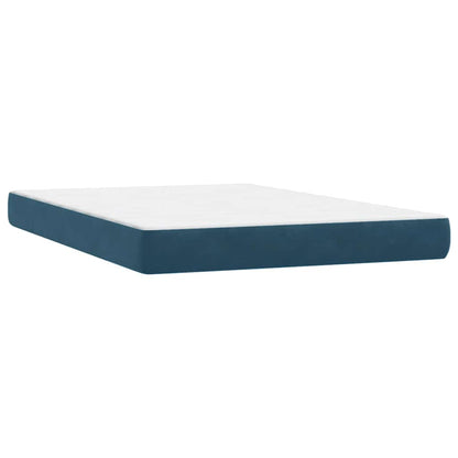 vidaXL Boxspringbett mit Matratze Dunkelblau 160x220 cm Samt