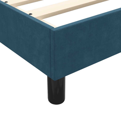 vidaXL Boxspringbett mit Matratze Dunkelblau 160x220 cm Samt
