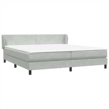 vidaXL Boxspringbett mit Matratzen Hellgrau 180x220 cm Samt
