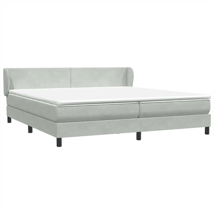 vidaXL Boxspringbett mit Matratzen Hellgrau 180x220 cm Samt