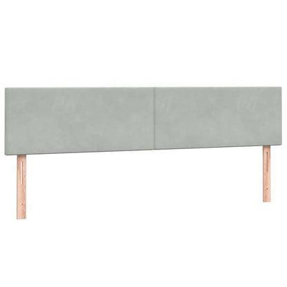 vidaXL Boxspringbett mit Matratzen Hellgrau 180x220 cm Samt