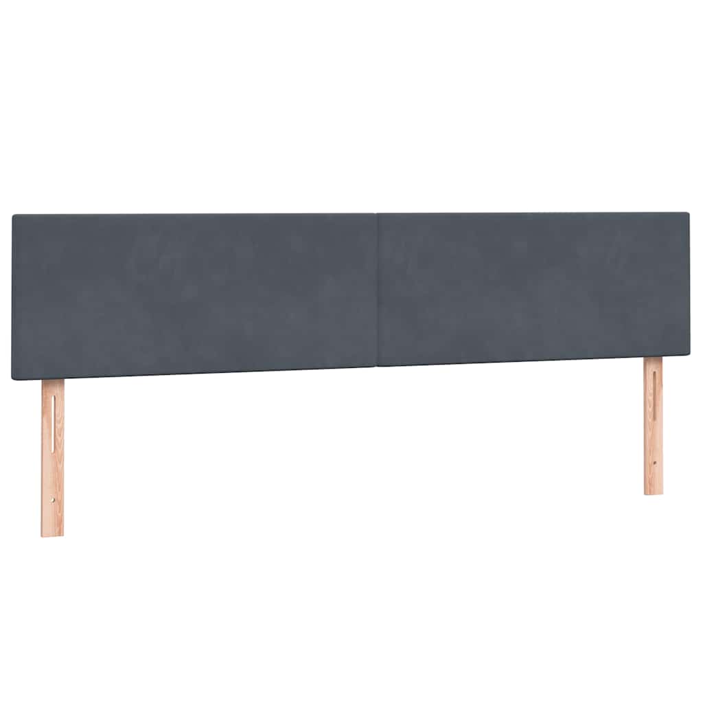 vidaXL Boxspringbett mit Matratzen Dunkelgrau 180x220 cm Samt