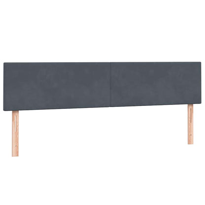 vidaXL Boxspringbett mit Matratzen Dunkelgrau 180x220 cm Samt