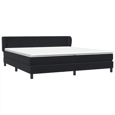 vidaXL Boxspringbett mit Matratzen Schwarz 180x220 cm Samt