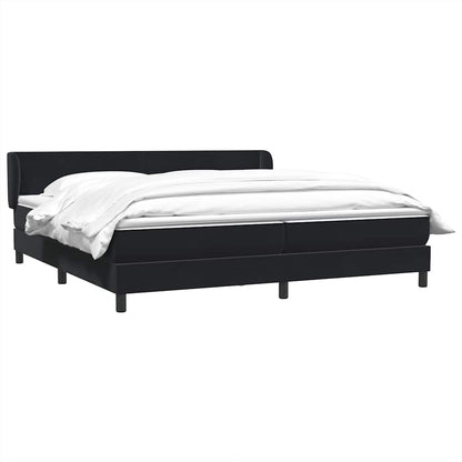 vidaXL Boxspringbett mit Matratzen Schwarz 180x220 cm Samt