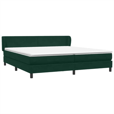 vidaXL Boxspringbett mit Matratzen Dunkelgrün 180x220 cm Samt