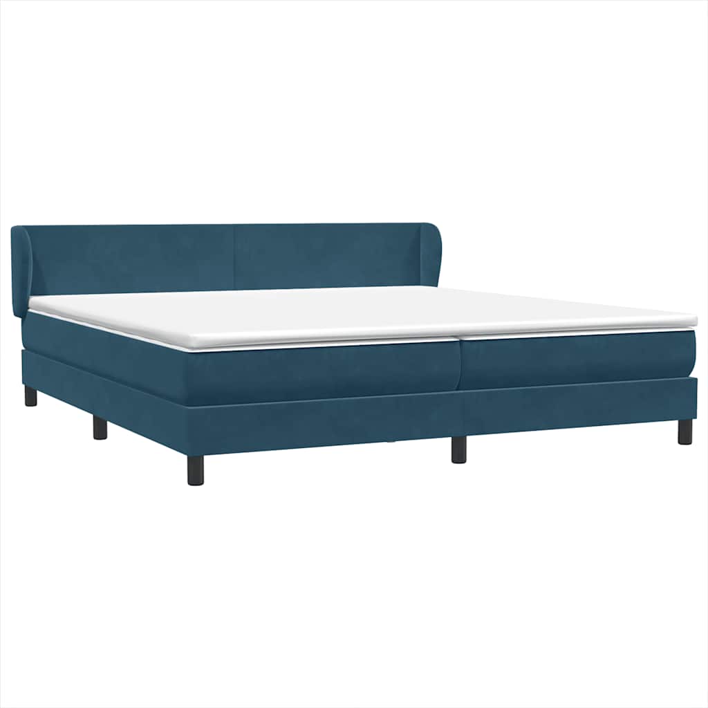 vidaXL Boxspringbett mit Matratzen Dunkelblau 180x220 cm Samt