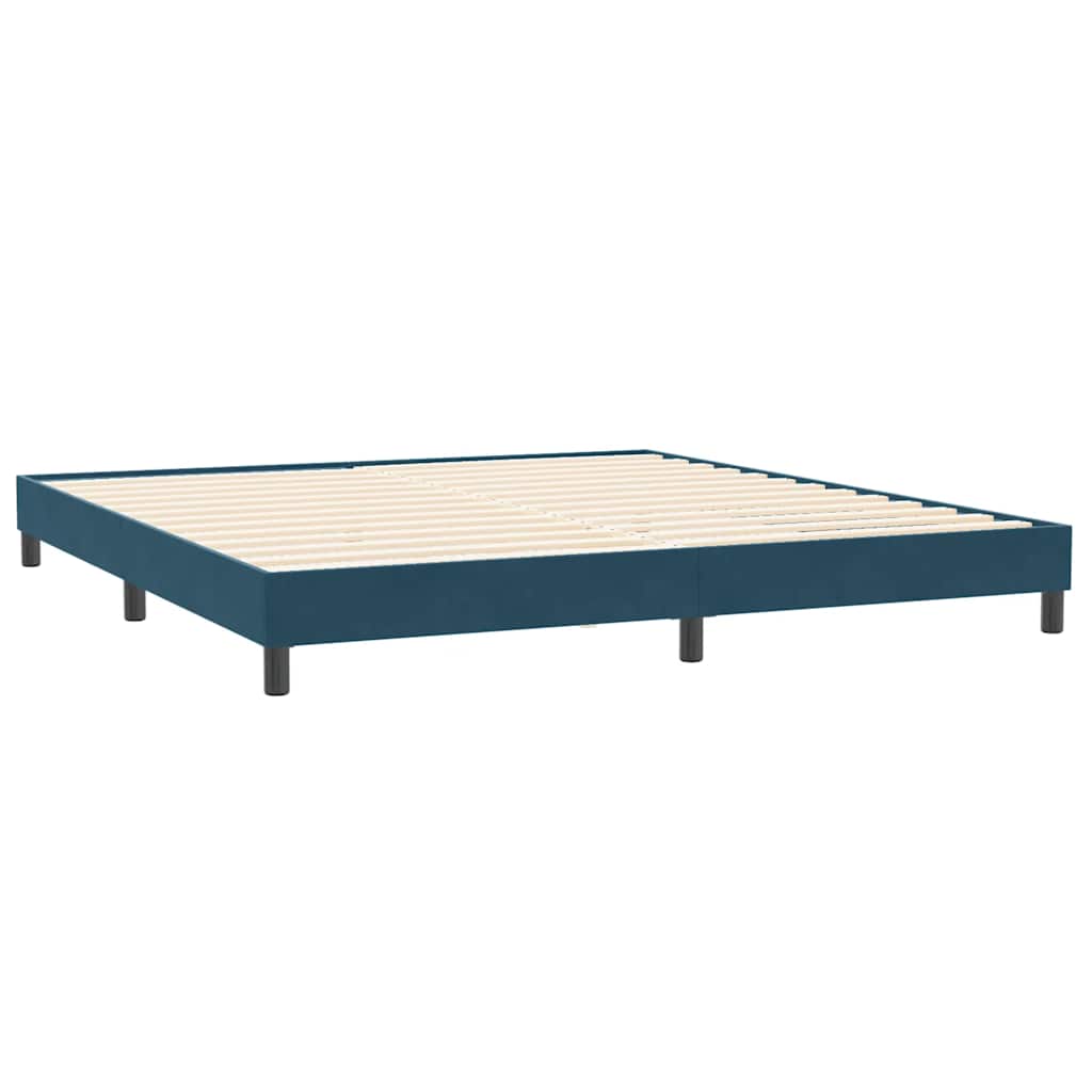 vidaXL Boxspringbett mit Matratzen Dunkelblau 180x220 cm Samt