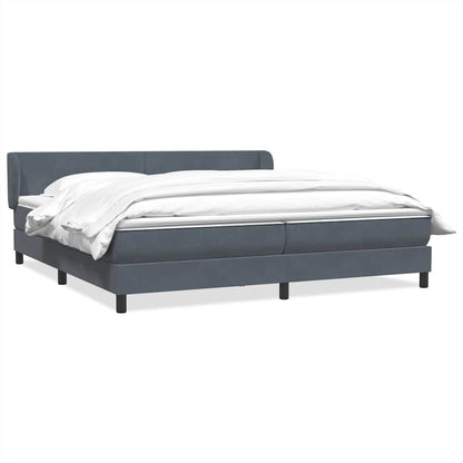vidaXL Lit avec sommier tapissier et matelas gris foncé 200x220 cm Velours