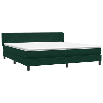 vidaXL Boxspringbett mit Matratzen Dunkelgrün 200x220 cm Samt