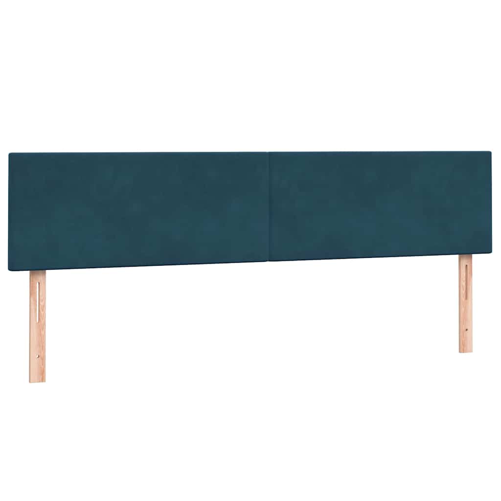 vidaXL Boxspringbett mit Matratzen Dunkelblau 200x220 cm Samt