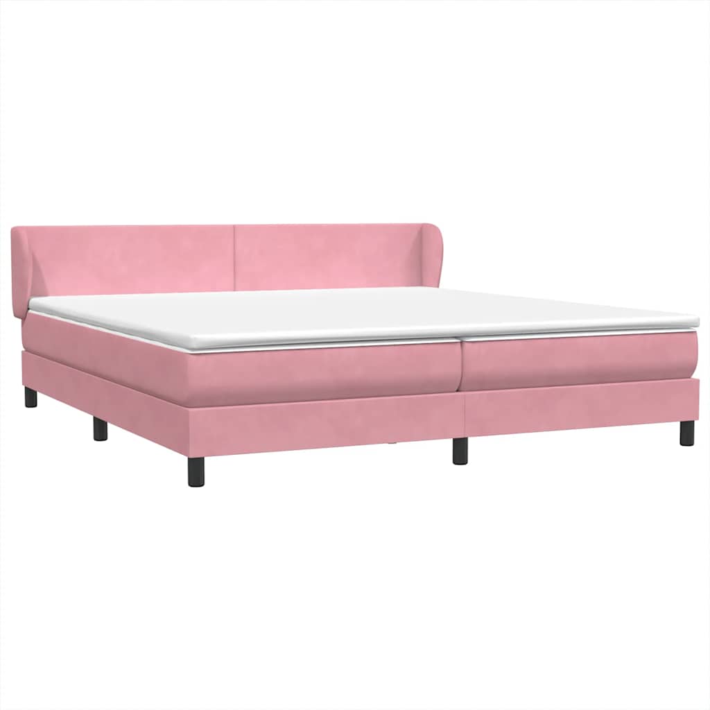 vidaXL Boxspringbett mit Matratzen Rosa 200x220 cm Samt