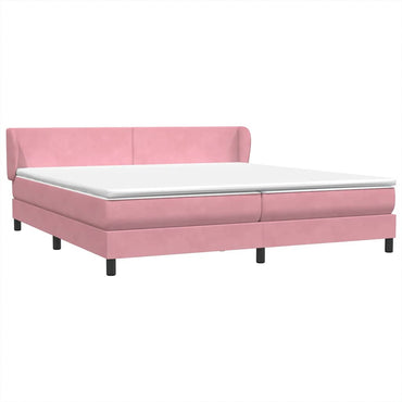 vidaXL Boxspringbett mit Matratzen Rosa 200x220 cm Samt