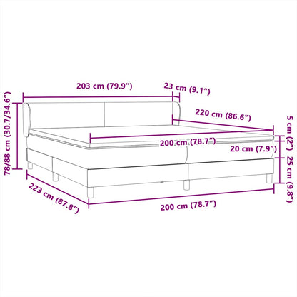 vidaXL Boxspringbett mit Matratzen Rosa 200x220 cm Samt