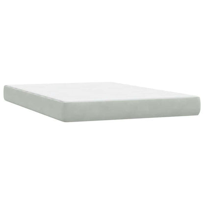 Boxspringbett mit Matratze Hellgrau 140x210 cm Samt