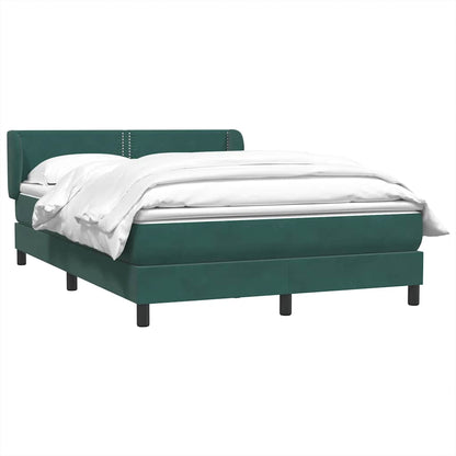 vidaXL Boxspringbett mit Matratze Dunkelgrün 140x210 cm Samt