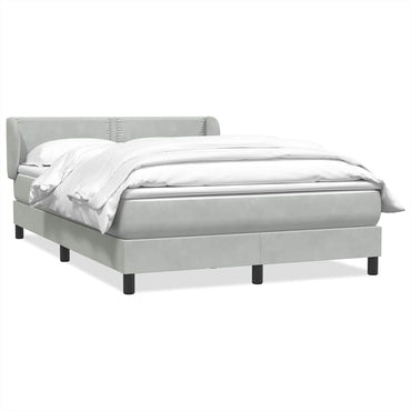 vidaXL Lit tapissier avec matelas Gris clair 160x210 cm Velours