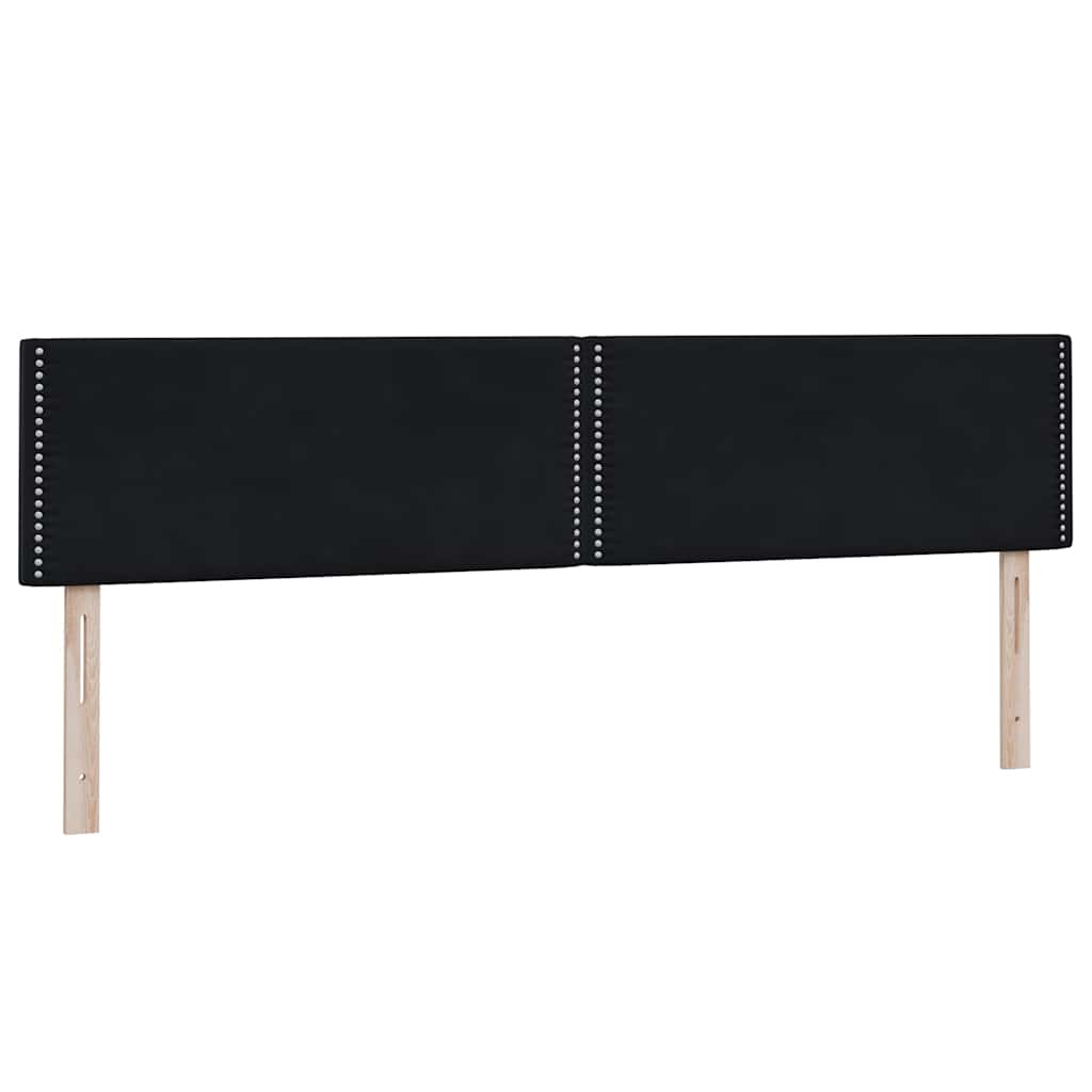 vidaXL Boxspringbett mit Matratzen Schwarz 180x210 cm Samt