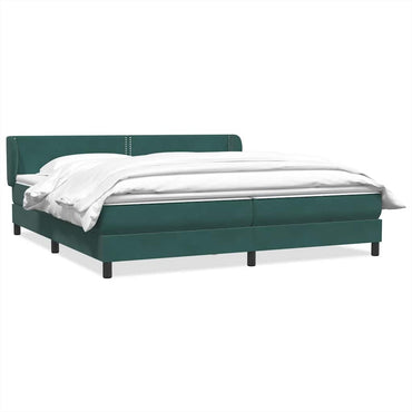vidaXL Boxspringbett mit Matratzen Dunkelgrün 180x210 cm Samt