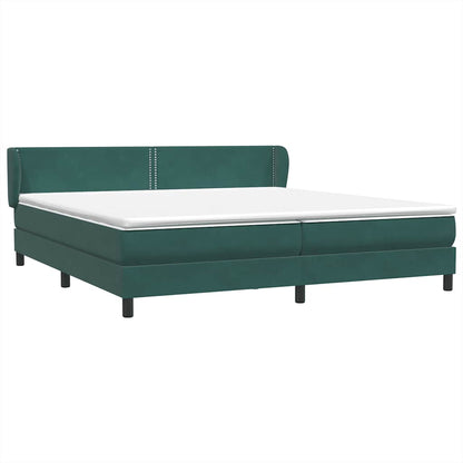 vidaXL Boxspringbett mit Matratzen Dunkelgrün 180x210 cm Samt