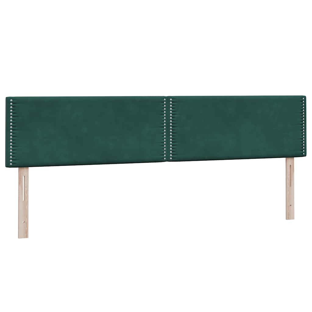 vidaXL Boxspringbett mit Matratzen Dunkelgrün 180x210 cm Samt