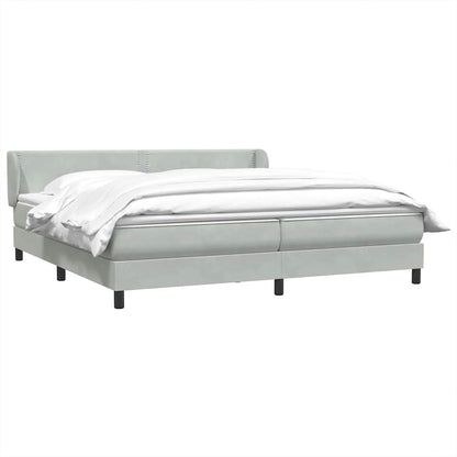 vidaXL Boxspringbett mit Matratzen Hellgrau 200x210 cm Samt