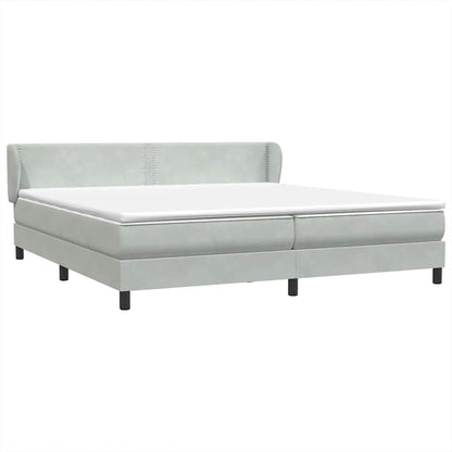 vidaXL Boxspringbett mit Matratzen Hellgrau 200x210 cm Samt