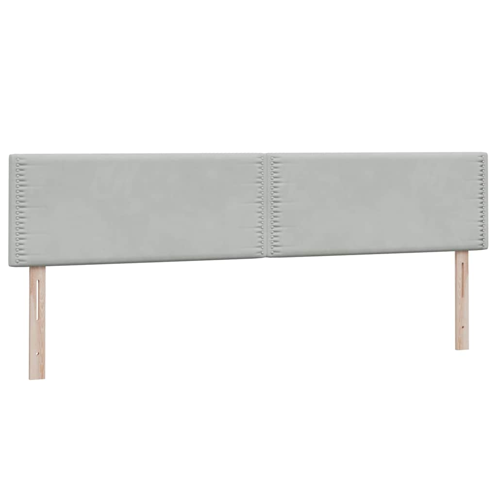 vidaXL Boxspringbett mit Matratzen Hellgrau 200x210 cm Samt