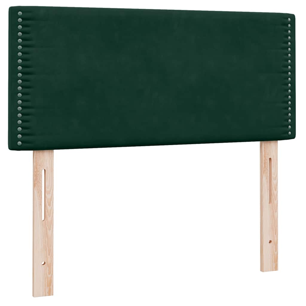 vidaXL Boxspringbett mit Matratze Dunkelgrün 80x220 cm Samt
