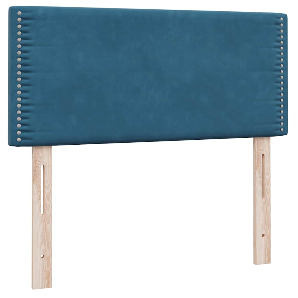 vidaXL Boxspringbett mit Matratze Dunkelblau 100x220 cm Samt