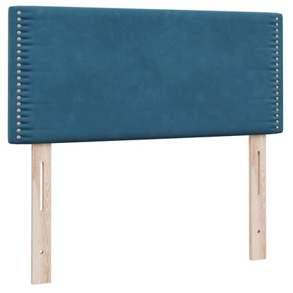 vidaXL Boxspringbett mit Matratze Dunkelblau 100x220 cm Samt