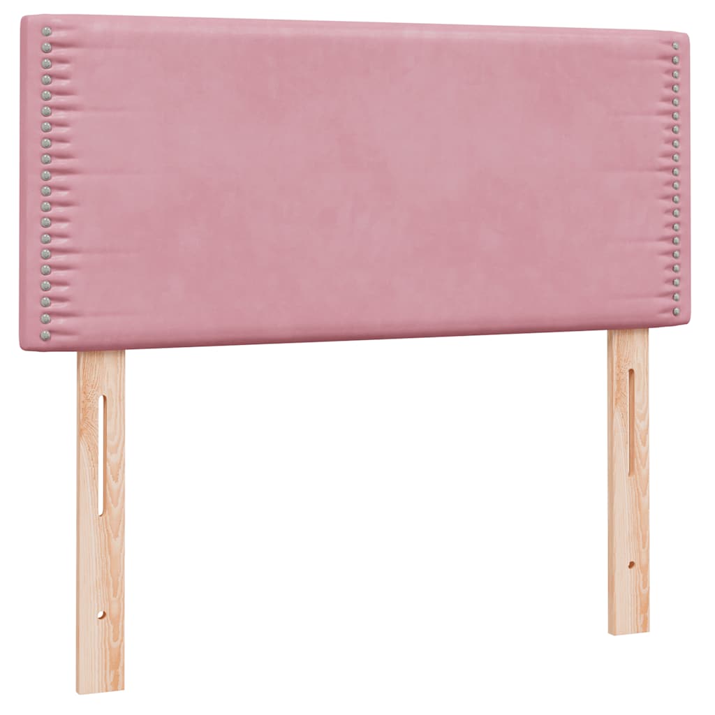 vidaXL Lit boxspring avec matelas rose 100x220 cm velours