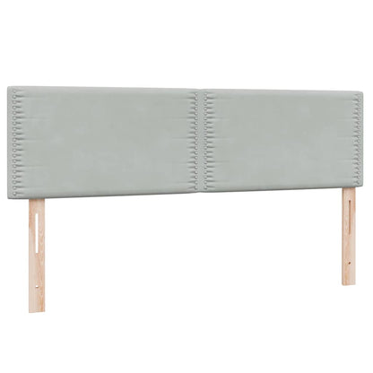vidaXL Boxspringbett mit Matratze Hellgrau 160x220 cm Samt