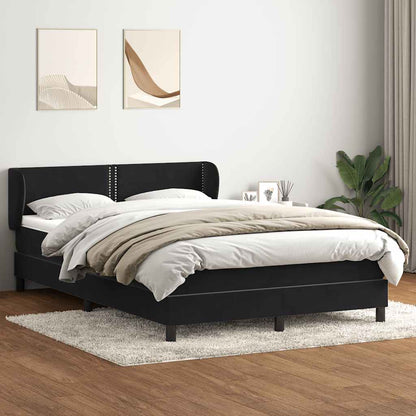 Boxspringbett mit Matratze Schwarz 160x220 cm Samt