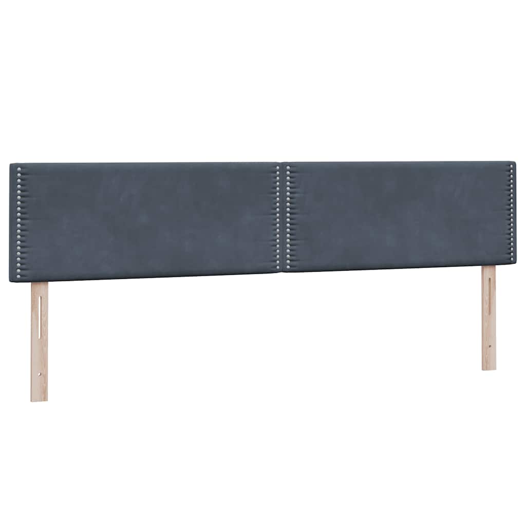 vidaXL Boxspringbett mit Matratzen Dunkelgrau 180x220 cm Samt