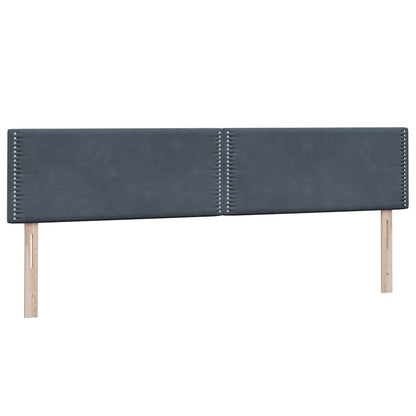 vidaXL Boxspringbett mit Matratzen Dunkelgrau 180x220 cm Samt