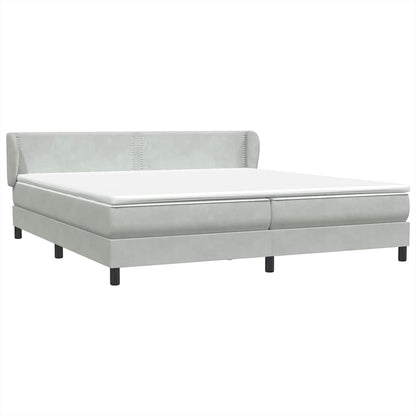 vidaXL Boxspringbett mit Matratzen Hellgrau 200x220 cm Samt